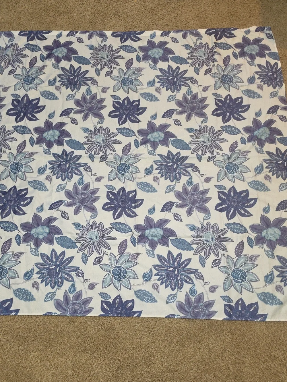 Blue Floral Shower Curtain